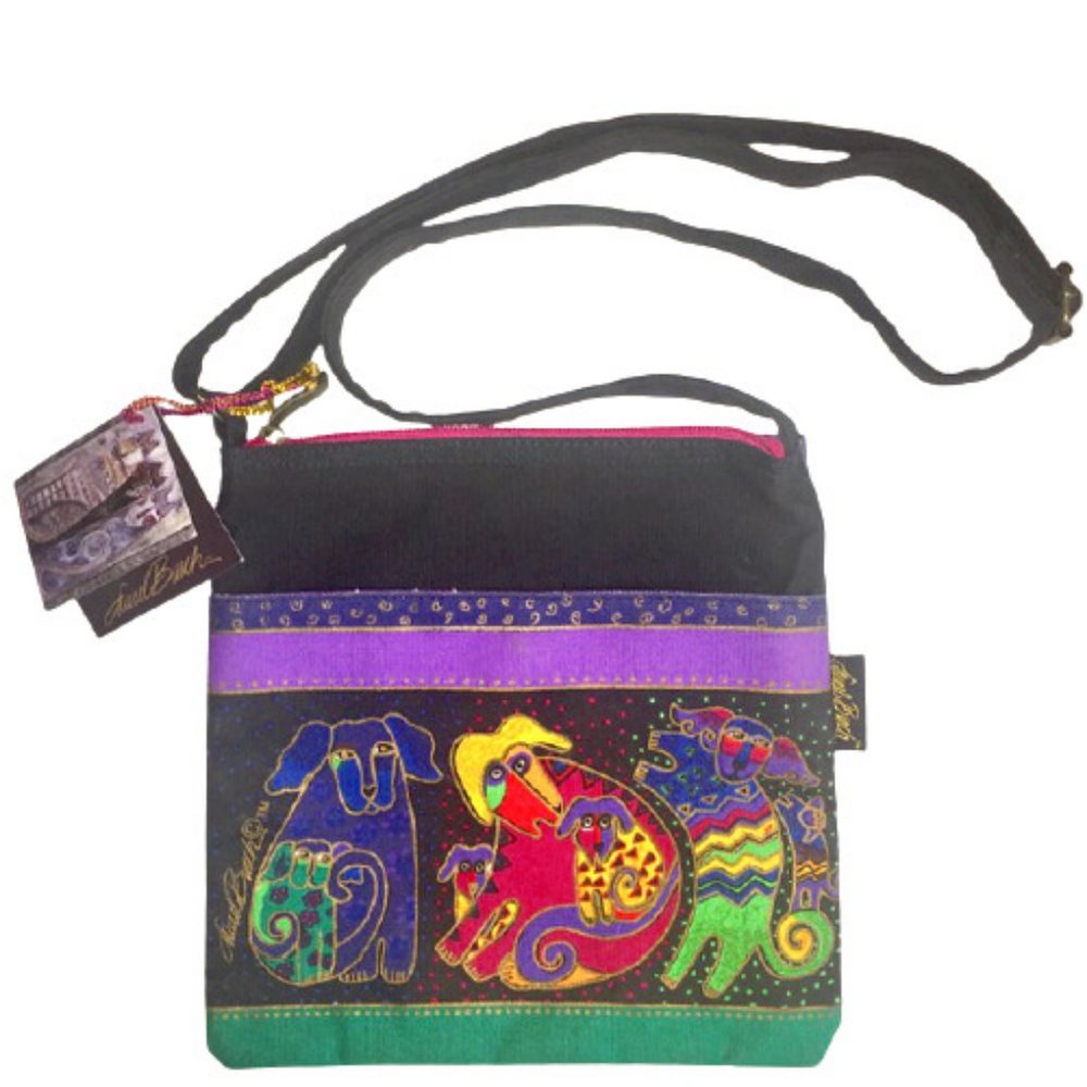 Laurel Burch Dogs Shoulder Crossbody Tote NWT